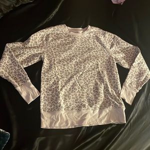 leopard print crewneck sweatshirt